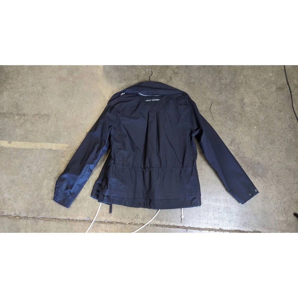 Helly Hansen Womens Navy Hooded Rain Jacket M Zip Lightweight Coat - Picture 6 of 7